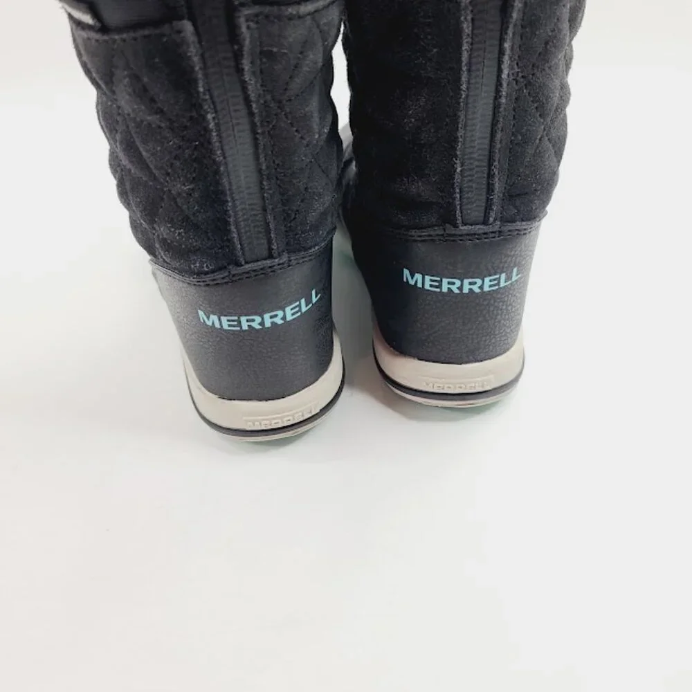 Merrell Boy's Black Heidi Waterproof Lace Up Ankle Snow‎ Boot Size 12M